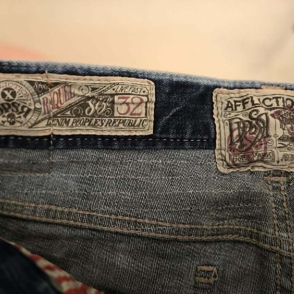 Affliction Blue Skinny Jeans with Vintage Labels